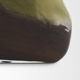 Tulano Low Green and Brown Glass Vase from Mercana - Luna Furniture