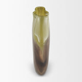 Tulano Medium Green and Brown Glass Vase from Mercana - Luna Furniture