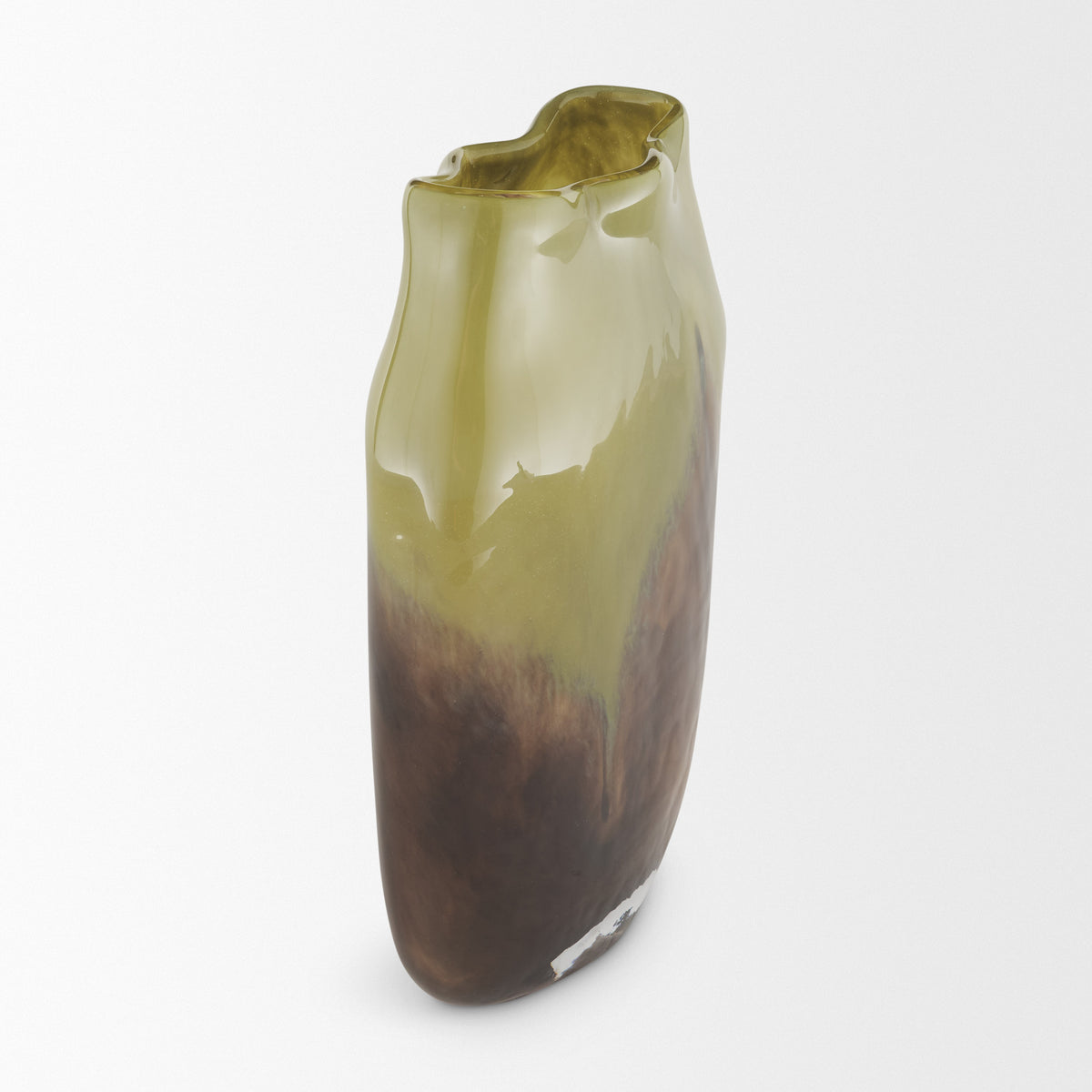 Tulano Medium Green and Brown Glass Vase from Mercana - Luna Furniture