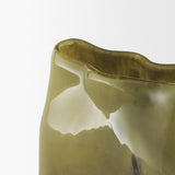 Tulano Medium Green and Brown Glass Vase from Mercana - Luna Furniture
