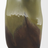 Tulano Medium Green and Brown Glass Vase from Mercana - Luna Furniture