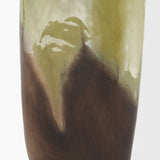 Tulano Tall Green and Brown Glass Vase from Mercana - Luna Furniture