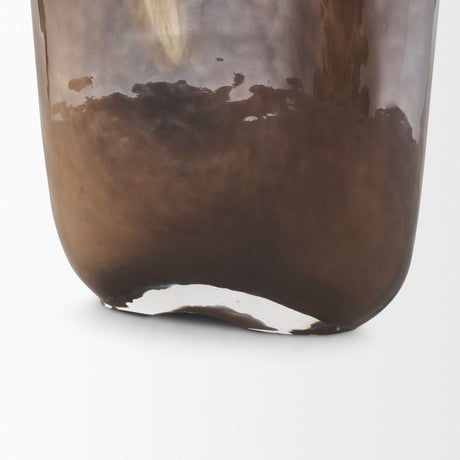 Tulano Tall Green and Brown Glass Vase from Mercana - Luna Furniture
