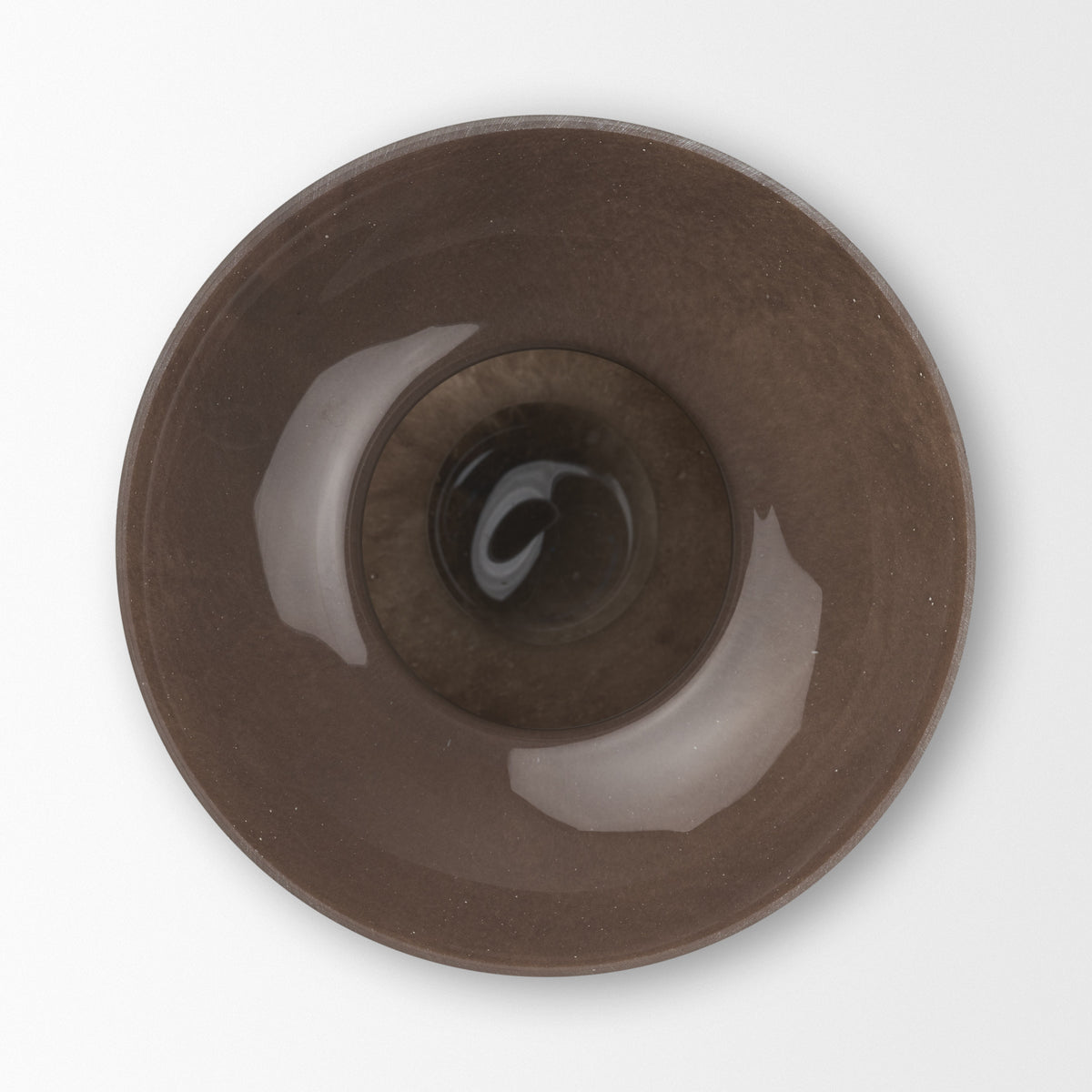 Bruna Wide Mouth Geometric Brown Glass Vase from Mercana - Luna Furniture
