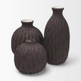 Tidal Medium Ceramic Rippled Decorative Vase