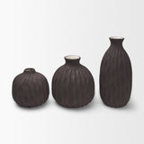 Tidal Medium Ceramic Rippled Decorative Vase