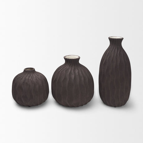 Tidal Tall Ceramic Rippled Decorative Vase from Mercana - Luna Furniture