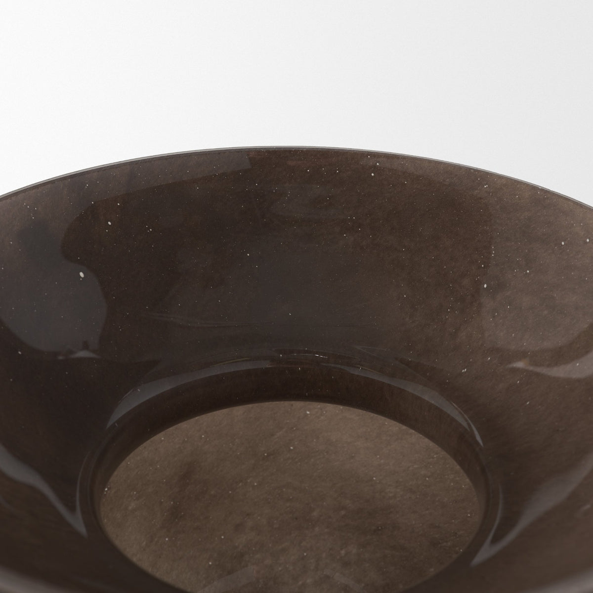 Bruna Wide Mouth Geometric Brown Glass Vase from Mercana - Luna Furniture