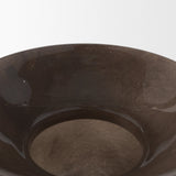 Bruna Wide Mouth Geometric Brown Glass Vase from Mercana - Luna Furniture