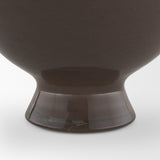 Bruna Wide Mouth Geometric Brown Glass Vase from Mercana - Luna Furniture