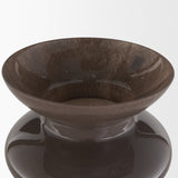 Bruna Sculptural Brown Glass Vase from Mercana - Luna Furniture
