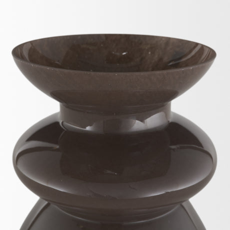 Bruna Sculptural Brown Glass Vase from Mercana - Luna Furniture
