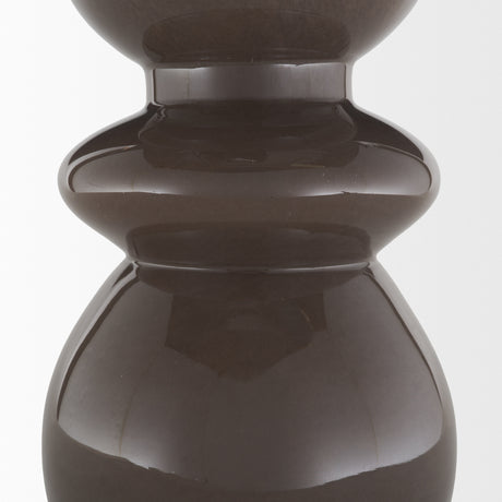 Bruna Sculptural Brown Glass Vase from Mercana - Luna Furniture
