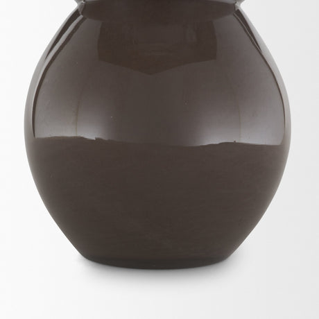 Bruna Sculptural Brown Glass Vase from Mercana - Luna Furniture