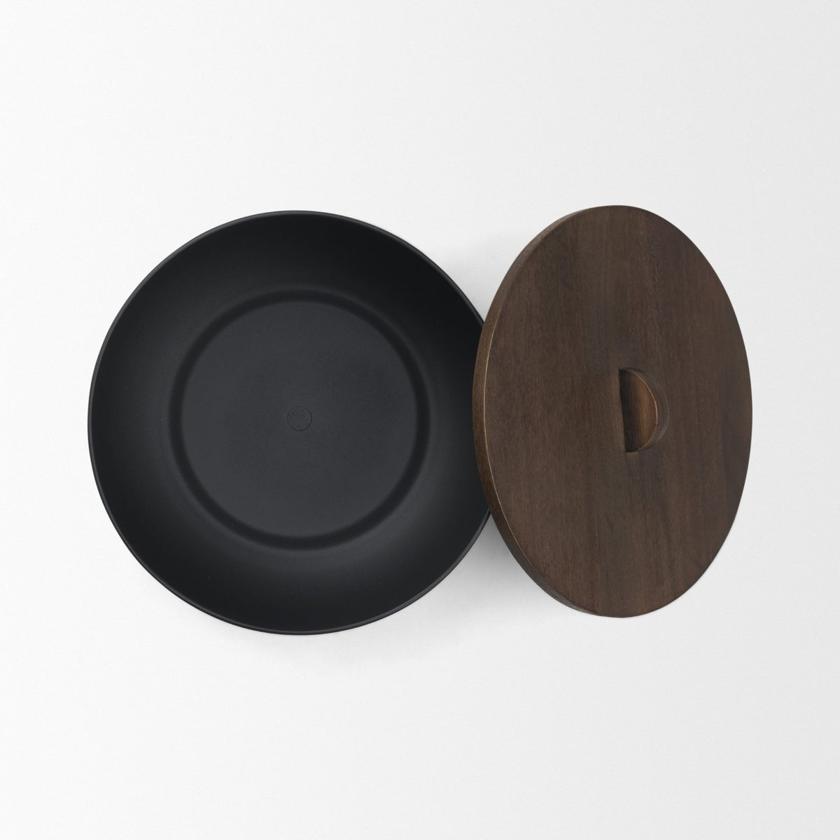 Voss Black Metal w/ Dark Wood Lid Canister from Mercana - Luna Furniture