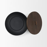 Voss Black Metal w/ Dark Wood Lid Canister from Mercana - Luna Furniture