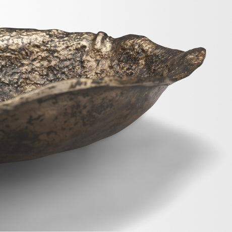 Verdant Small Antiqued Brass Metal Decorative Centerpiece Bowl from Mercana - Luna Furniture