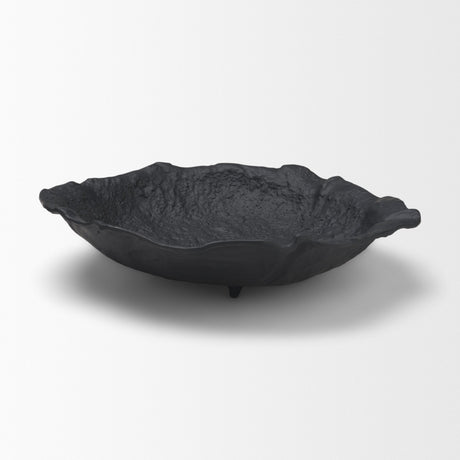 Verdant Large Matte Black Metal Decorative Centerpiece Bowl from Mercana - Luna Furniture