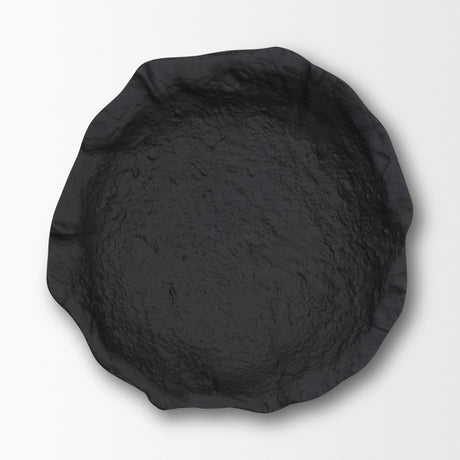 Verdant Large Matte Black Metal Decorative Centerpiece Bowl from Mercana - Luna Furniture