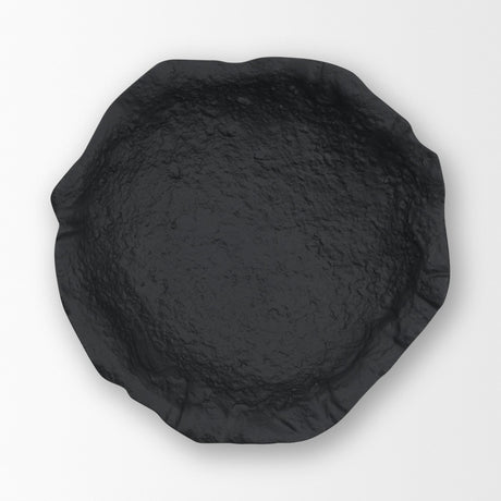 Verdant Small Matte Black Metal Decorative Centerpiece Bowl from Mercana - Luna Furniture