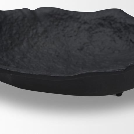 Verdant Small Matte Black Metal Decorative Centerpiece Bowl from Mercana - Luna Furniture