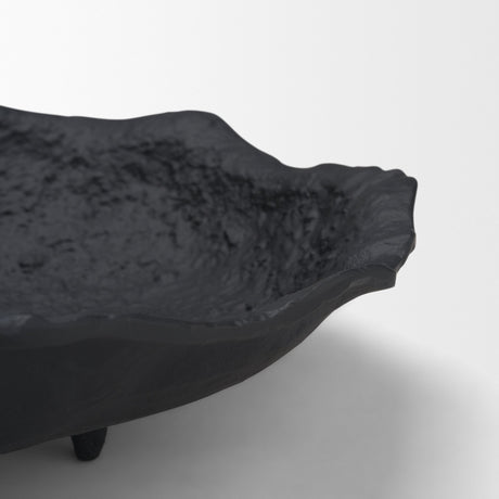 Verdant Small Matte Black Metal Decorative Centerpiece Bowl from Mercana - Luna Furniture