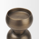 Pelar Large Antiqued Brass Stacked Pillar Candle Holder