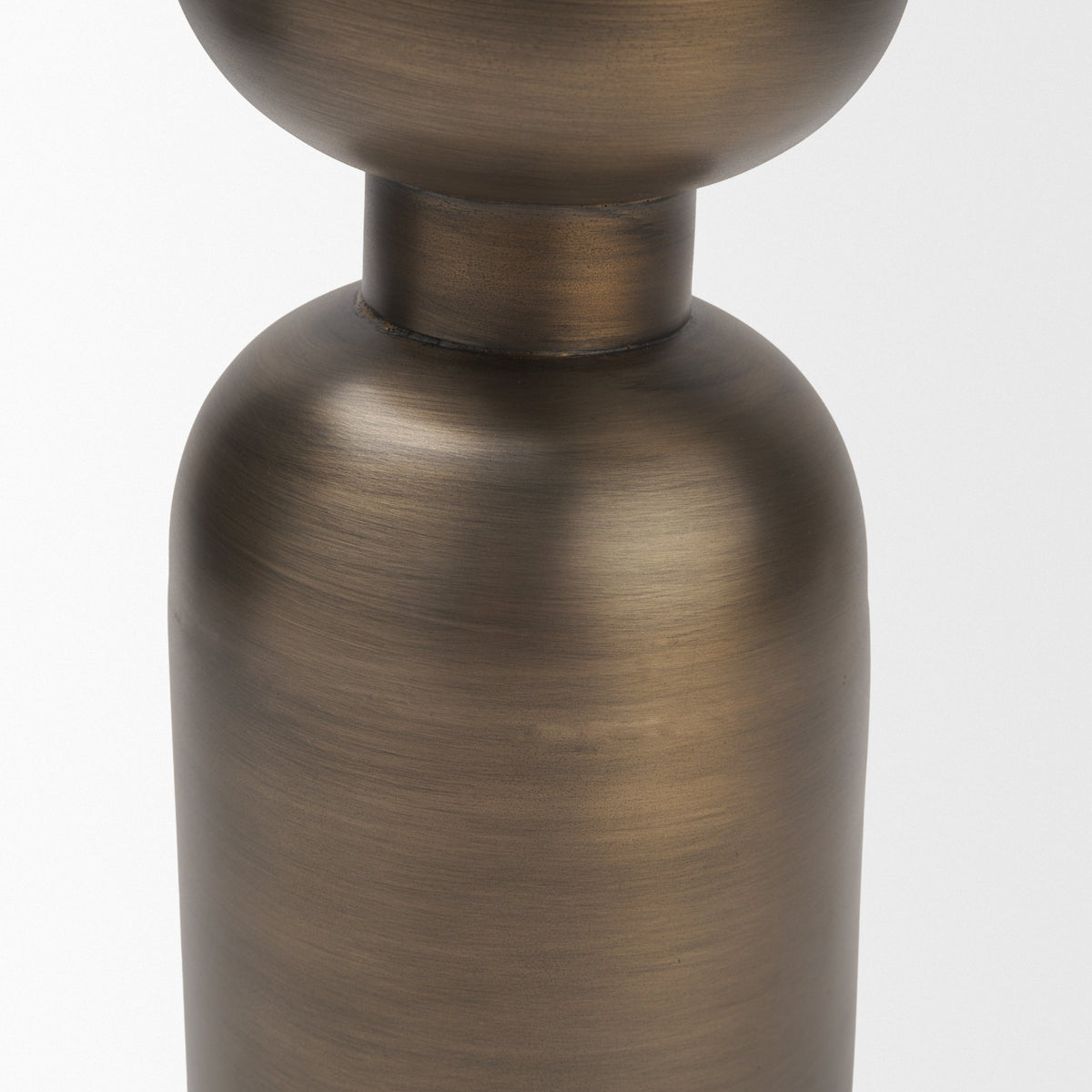 Pelar Large Antiqued Brass Stacked Pillar Candle Holder