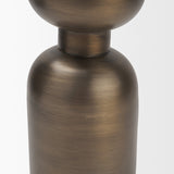 Pelar Large Antiqued Brass Stacked Pillar Candle Holder