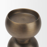 Pelar Small Antiqued Brass Stacked Pillar Candle Holder