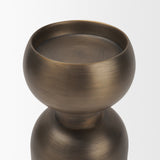 Pelar Small Antiqued Brass Stacked Pillar Candle Holder
