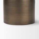 Pelar Small Antiqued Brass Stacked Pillar Candle Holder