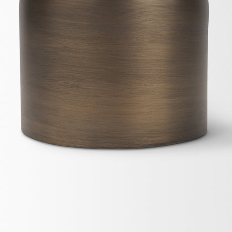 Pelar Small Antiqued Brass Stacked Pillar Candle Holder from Mercana - Luna Furniture