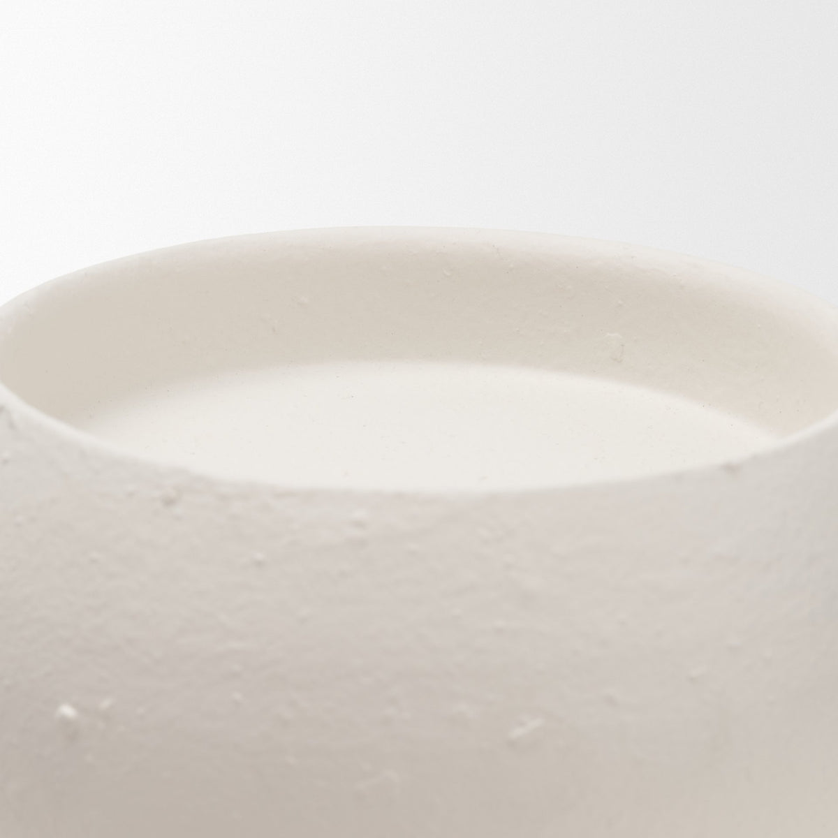 Pelar Large Matte White Metal Stacked Pillar Candle Holder