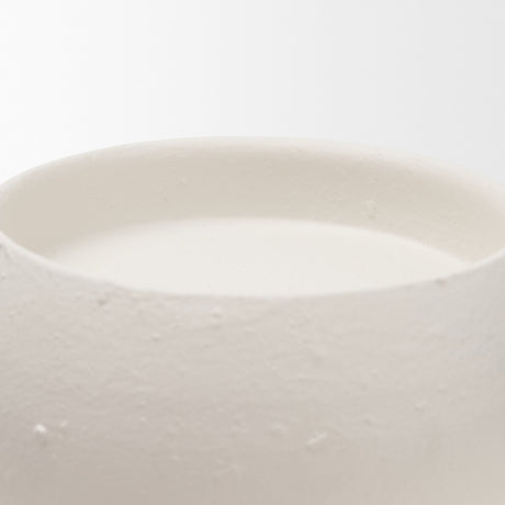 Pelar Large Matte White Metal Stacked Pillar Candle Holder from Mercana - Luna Furniture