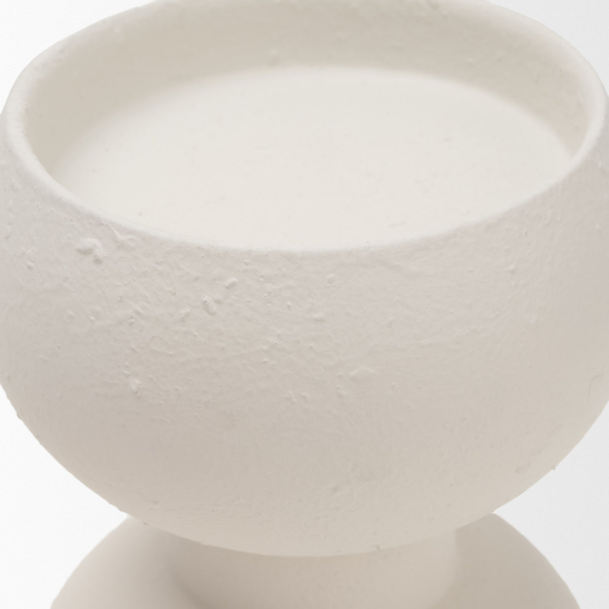 Pelar Small Matte White Metal Stacked Pillar Candle Holder