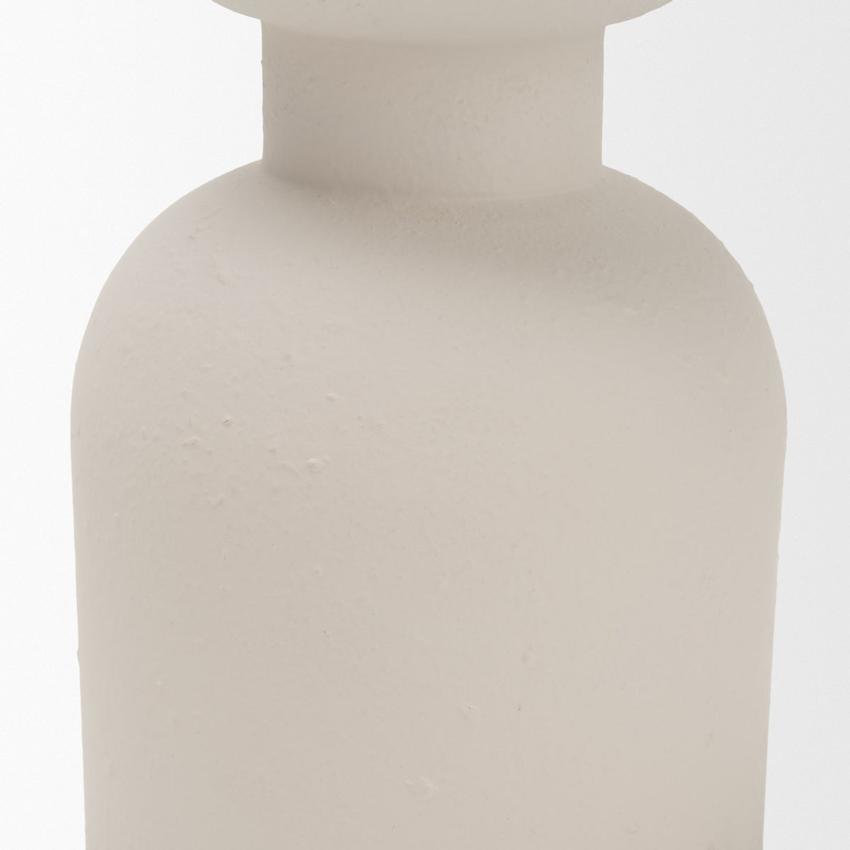 Pelar Small Matte White Metal Stacked Pillar Candle Holder