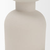 Pelar Small Matte White Metal Stacked Pillar Candle Holder