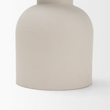 Pelar Small Matte White Metal Stacked Pillar Candle Holder