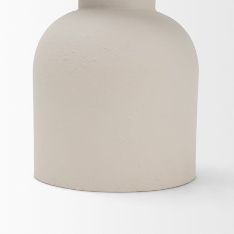 Pelar Small Matte White Metal Stacked Pillar Candle Holder from Mercana - Luna Furniture