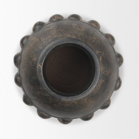 Douro Small Earthy Brown Dotted Vase from Mercana - Luna Furniture