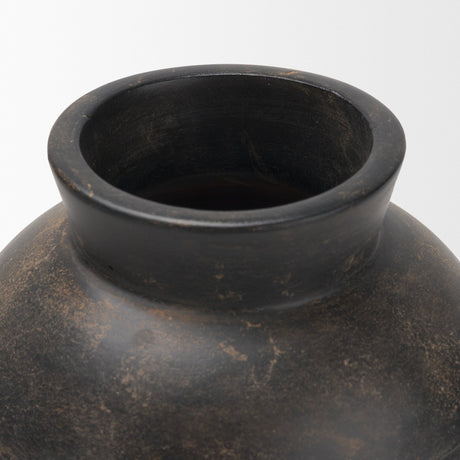 Douro Small Earthy Brown Dotted Vase from Mercana - Luna Furniture