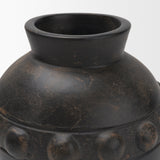 Douro Small Earthy Brown Dotted Vase from Mercana - Luna Furniture