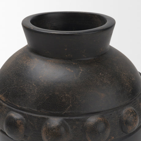 Douro Small Earthy Brown Dotted Vase from Mercana - Luna Furniture