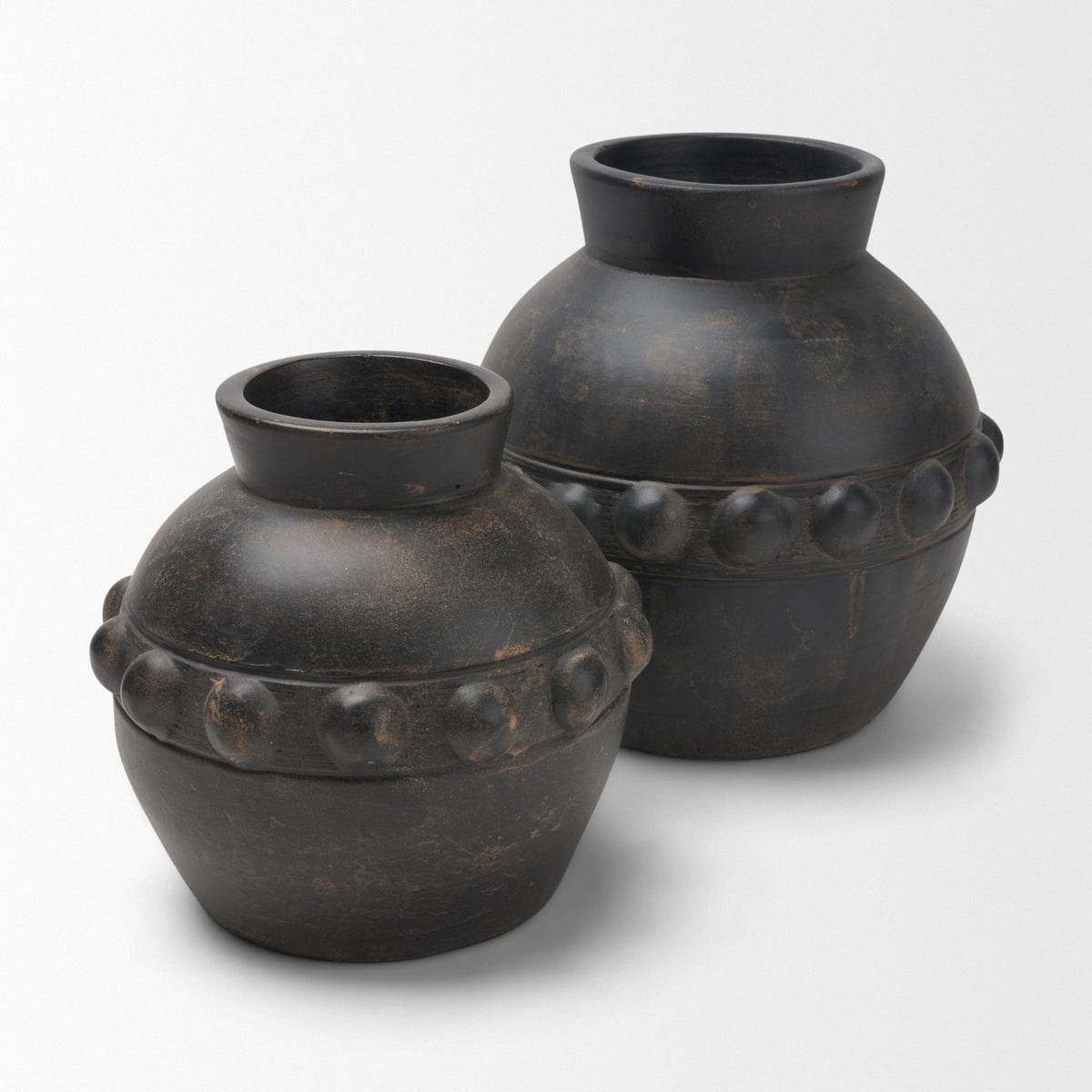 Douro Small Earthy Brown Dotted Vase from Mercana - Luna Furniture