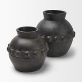 Douro Small Earthy Brown Dotted Vase from Mercana - Luna Furniture