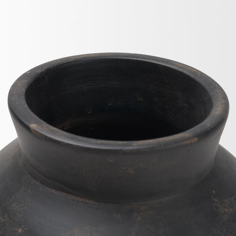 Douro Medium Earthy Brown Dotted Vase from Mercana - Luna Furniture