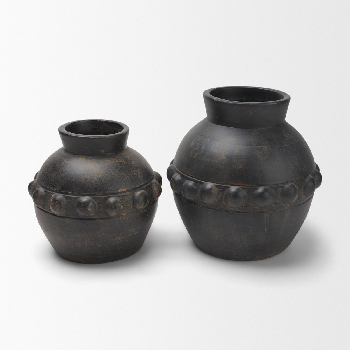Douro Medium Earthy Brown Dotted Vase from Mercana - Luna Furniture
