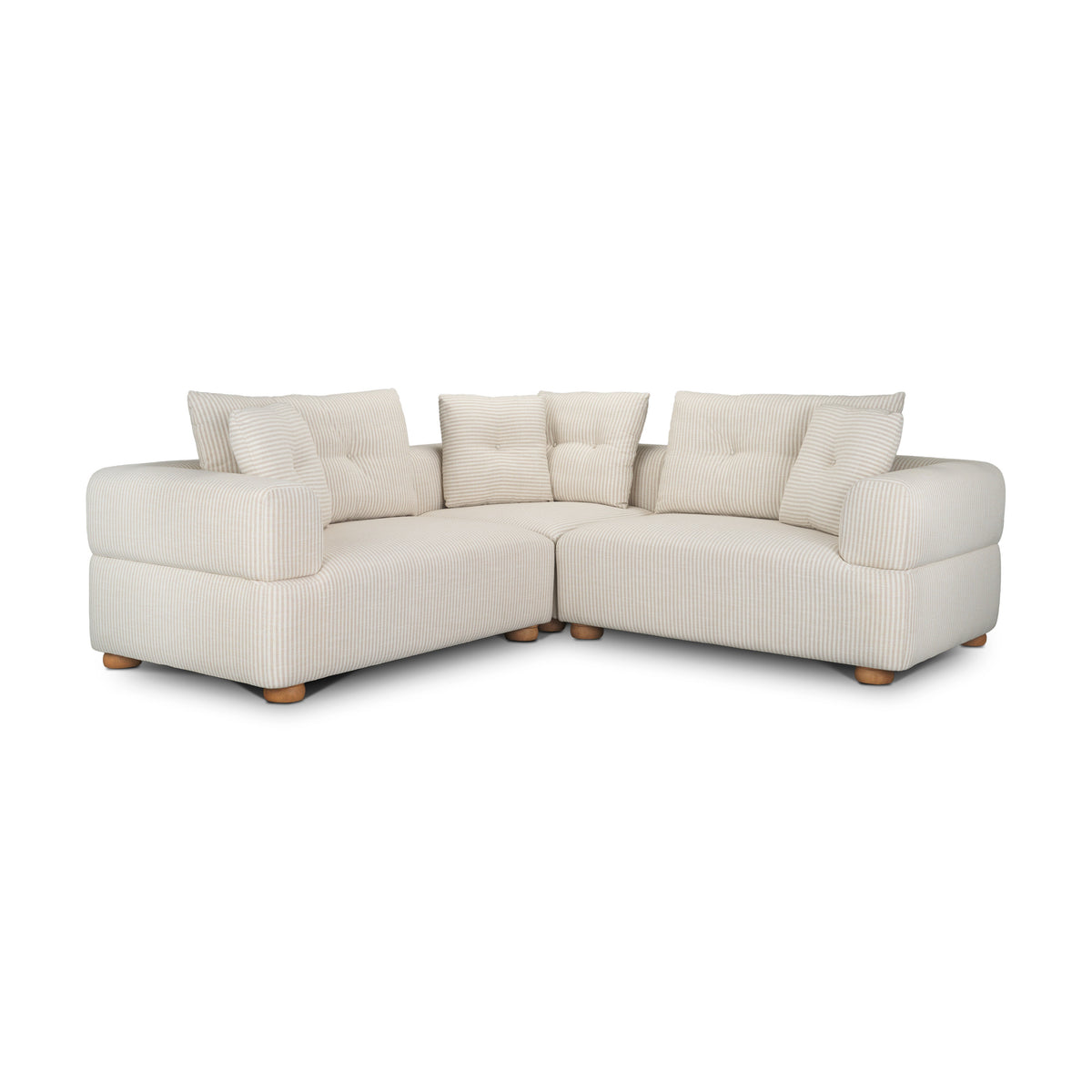 Warner Stripe 3 Piece Sofa Set w/S Corner Piece w/Back Cushions from Mercana - Luna Furniture