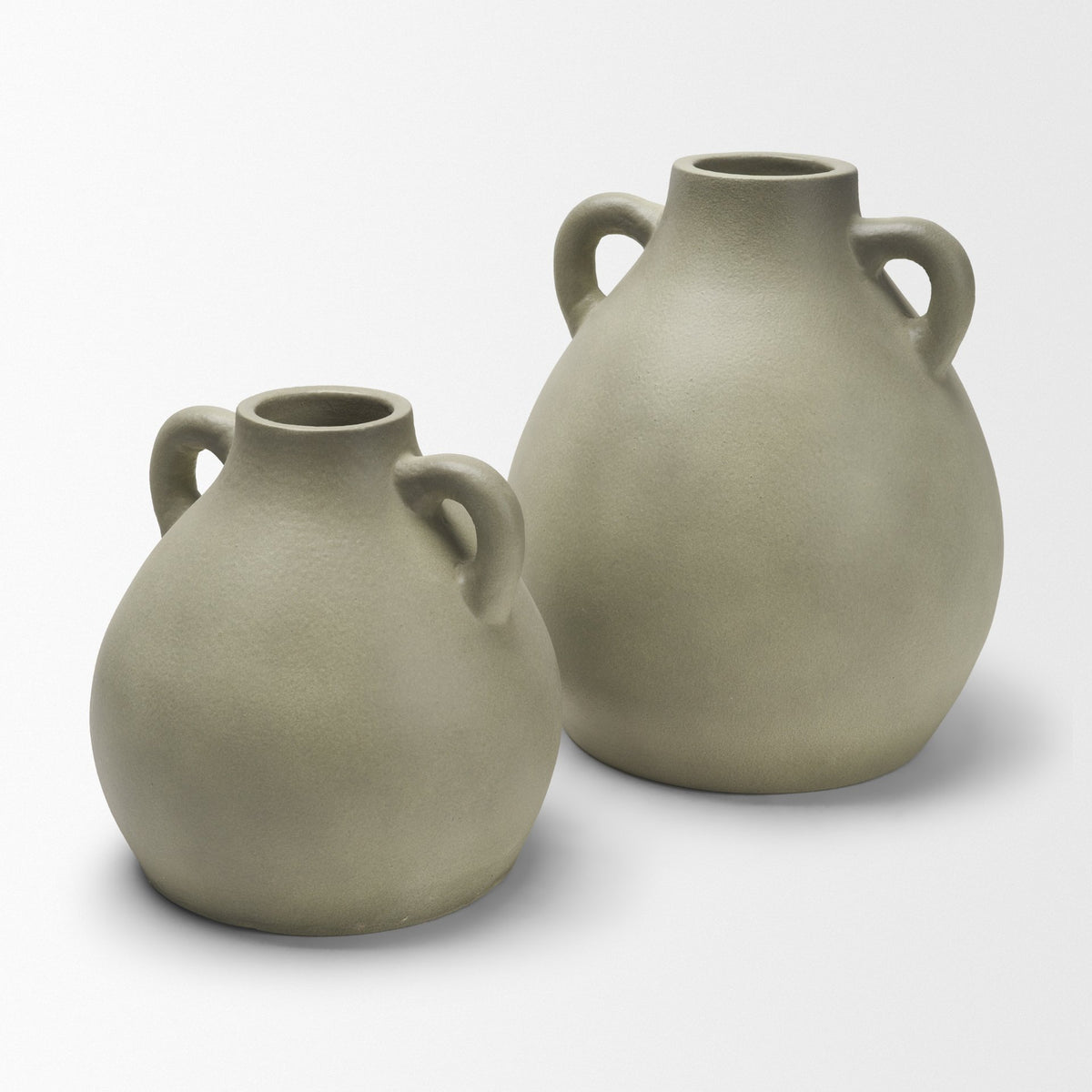 Cantara Small Sage Green Ceramic Milk Jug w/ Handles from Mercana - Luna Furniture